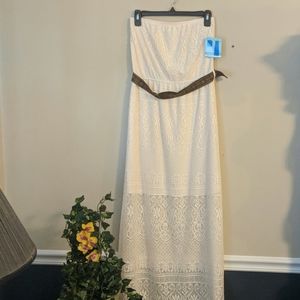 IvoryCream Lace Maxi Dress Long